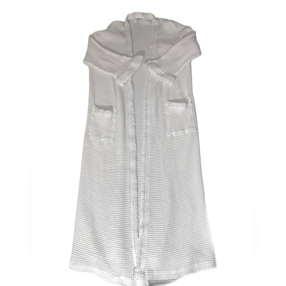 Chelsea Collection Luxury Spa Bath Robe Pockets White Waffle Knit Women’s OS